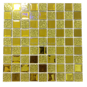 3D diamond gold Mirror crystal glass mosaic wall tile for interior kitchen bathroom wall modern pattern