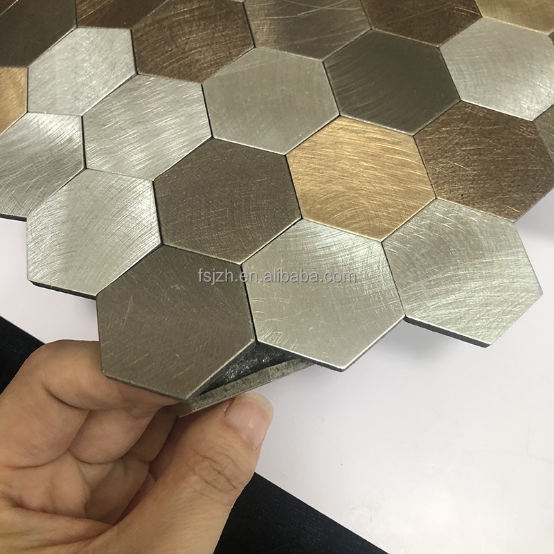 Home decor hexagon self adhesive pvc peel and stick kitchen backsplash wall tiles