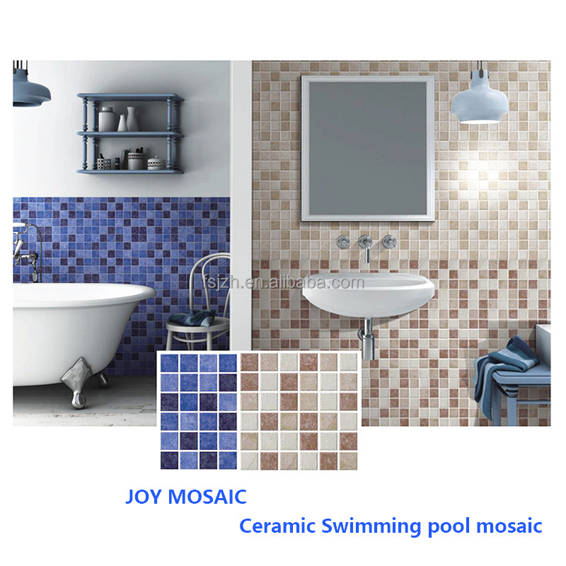 classic sky blue 48*48MM modern glazed porcelain ceramic mosaic tile for swimming pool floor border tiles swimming pool mosaics