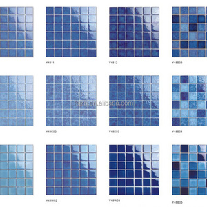 classic sky blue 48*48MM modern glazed porcelain ceramic mosaic tile for swimming pool floor border tiles swimming pool mosaics