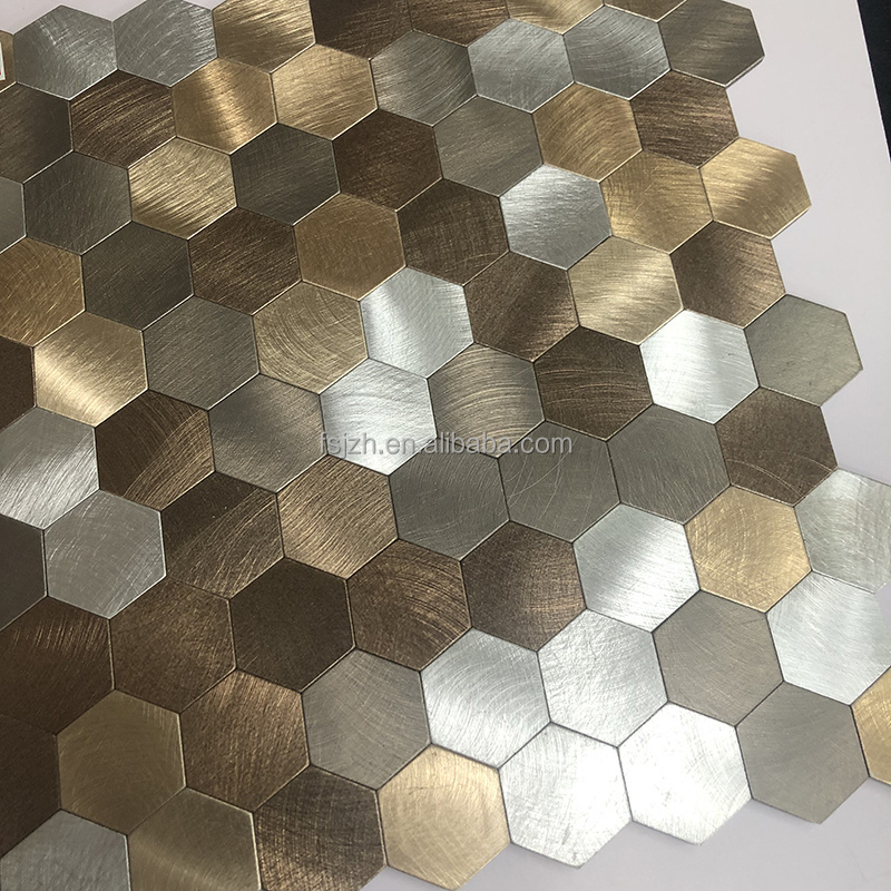 Home decor hexagon self adhesive pvc peel and stick kitchen backsplash wall tiles