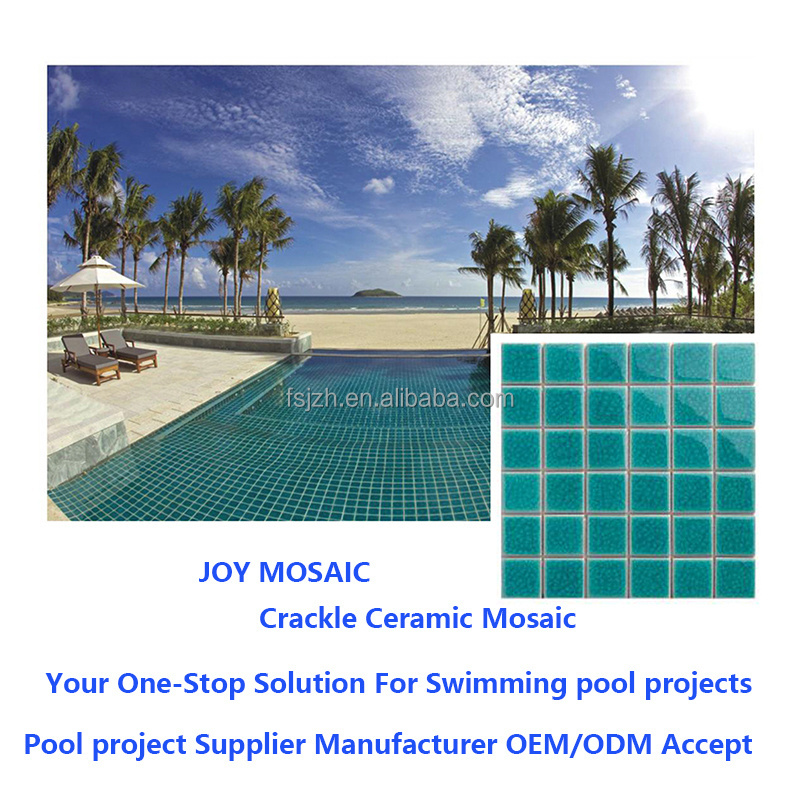 classic sky blue 48*48MM modern glazed porcelain ceramic mosaic tile for swimming pool floor border tiles swimming pool mosaics