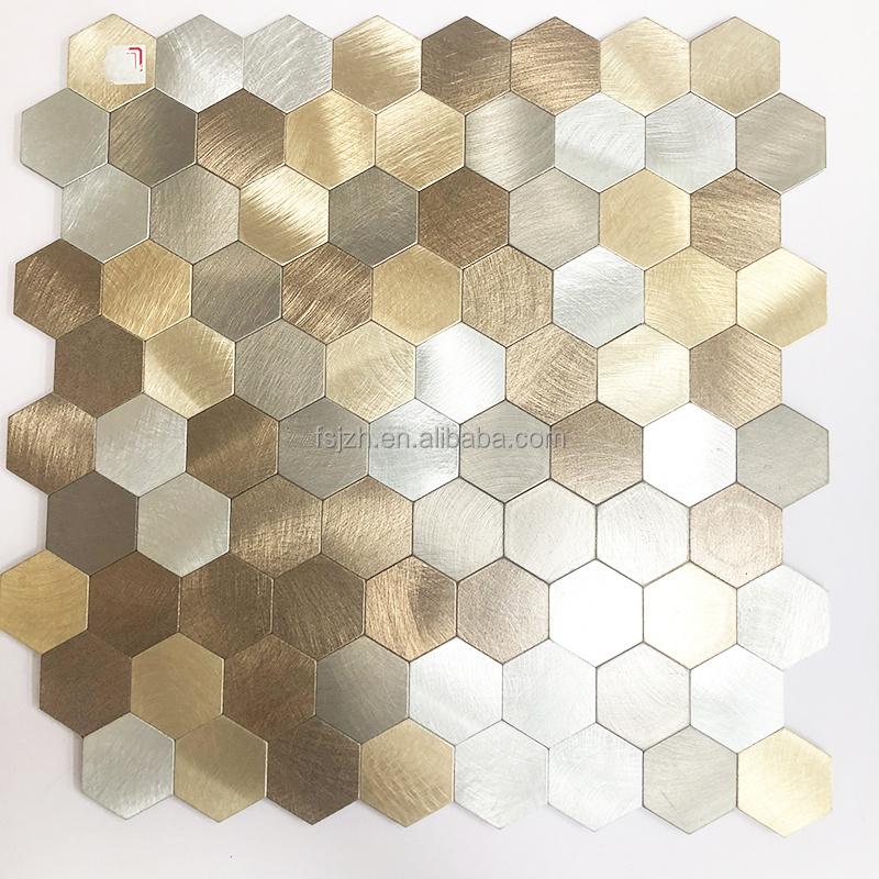 Home decor hexagon self adhesive pvc peel and stick kitchen backsplash wall tiles