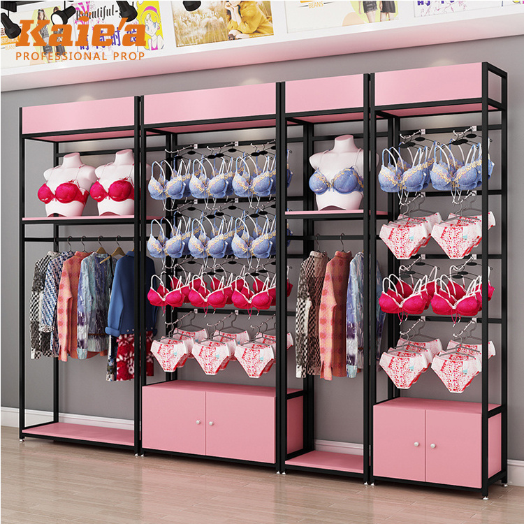 Lingerie store design for underwear and bra display rack women metal underwear rack display