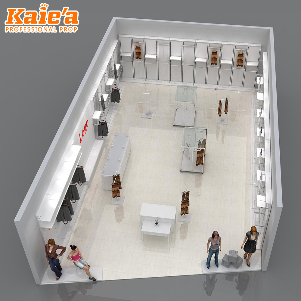 Retail garment store interior design service clothes display rack clothing display stand