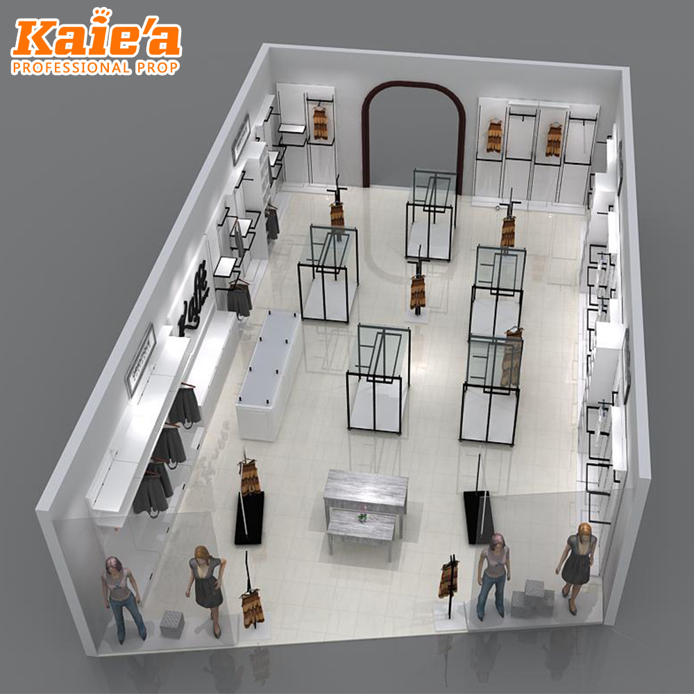 Retail garment store interior design service clothes display rack clothing display stand