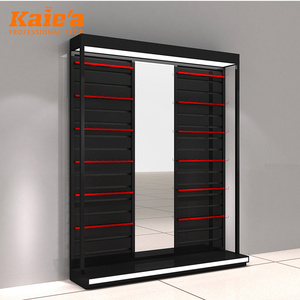 Modern Wooden Wall Display Cabinet Custom Mens Suit Wall Fixtures Stand For Retail Clothes Shop Display Racks for Clothing Store