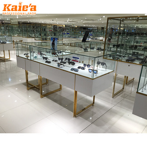 Factory Custom Glass Showcase With Led Light Watch Display Cabinet Glass Case For Store Sunglasses Showcase Kiosk