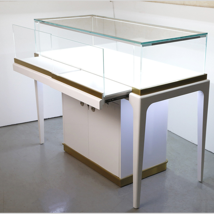 Customized Size Strong Glass Display Cabinet Jewellery Boutique Display Cabinet Counter Display Luxury Jewelry Showcase