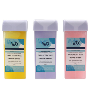 Custom Flavor Depilatory Soft Wax Allergen-free Blueberry Aloe Honey Cartridge Roll on Wax For Hair Removal