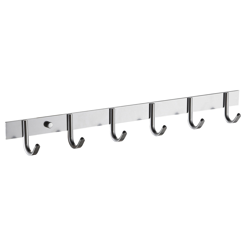 Antirust space aluminum wall mount black bathroom wall clothes towel hanger 4/5/6/7/8 hooks bathroom clothes hanger