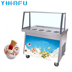 Thai Square rolled ice cream maker Yogurt Maker Machine with Scraper