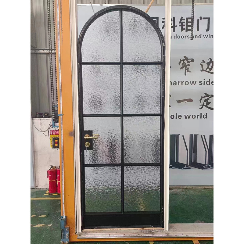 Factory Aluminum Interior Balcony French Door Narrow Frame Swing Out Door Metal Single Door