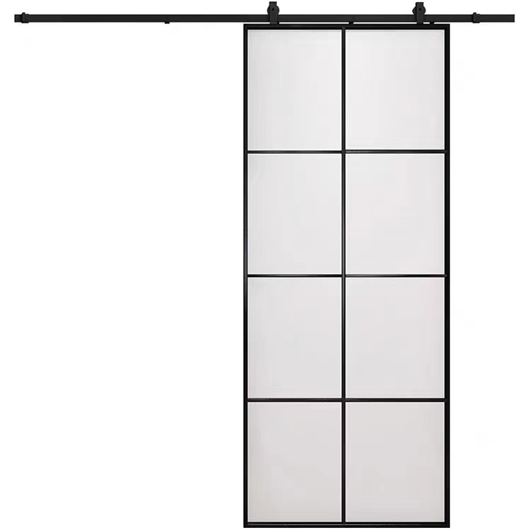 Modern Bedroom Hardware Accessories Kit Soundproof Sliding Barn Door Aluminum Barn Door Glass Metal Barn Doors