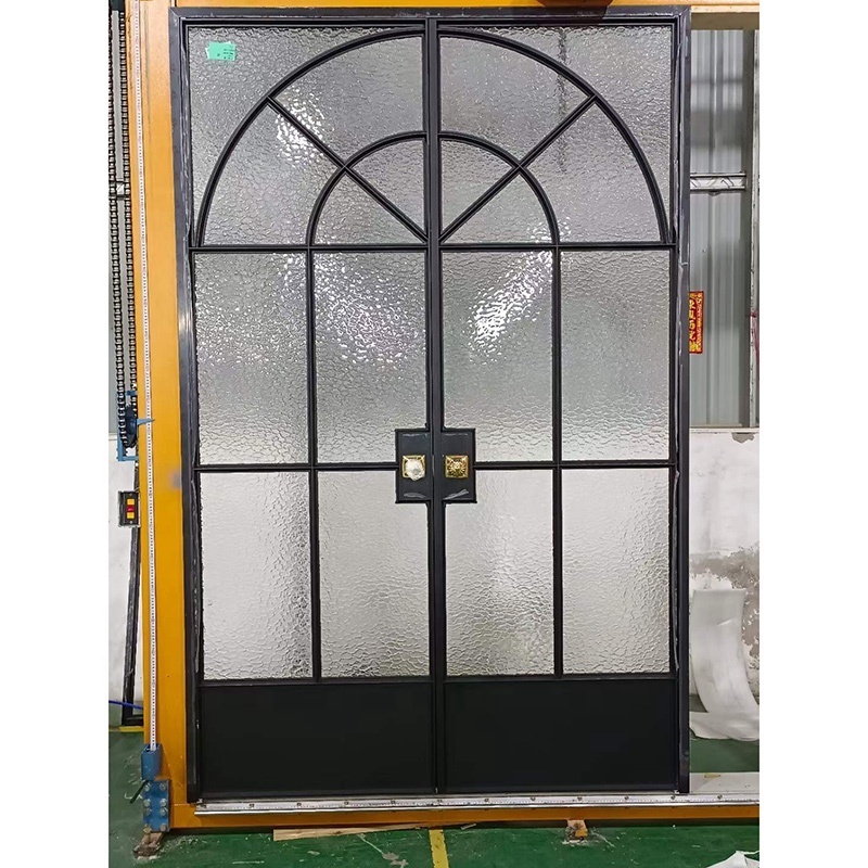 Custom Commercial Arched Entry french doors Glass Double Front Aluminum door Exterior Patio French Doors