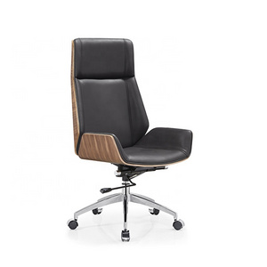 High Back Most Popular Executive Real Ripple Black Leather Office Chair