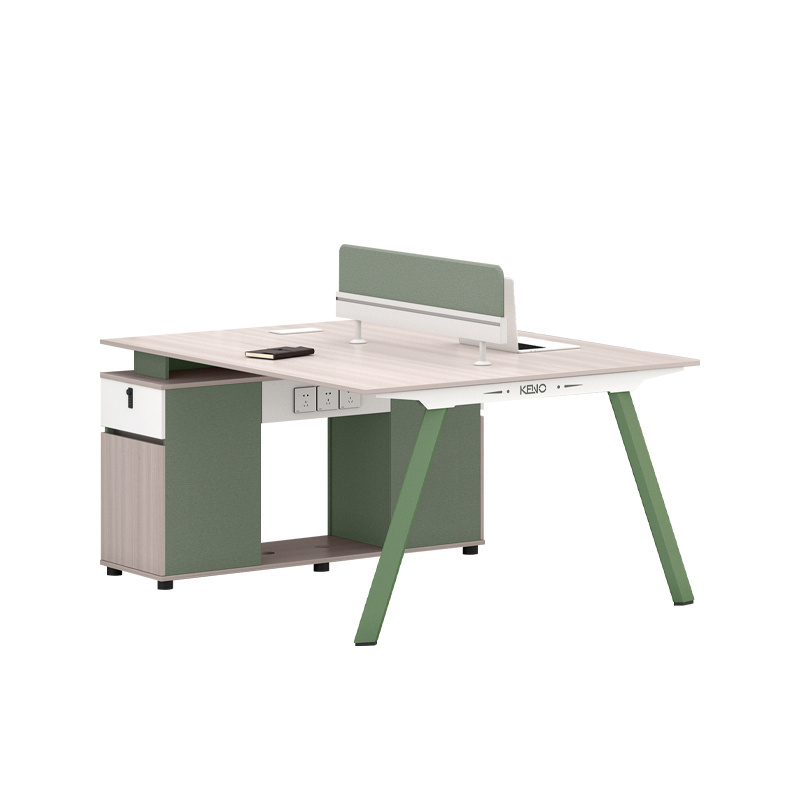 Customized Logo Can Be Printed Aluminum Partition Staff Desk Office Cubicle Modern Two Four People Workstation