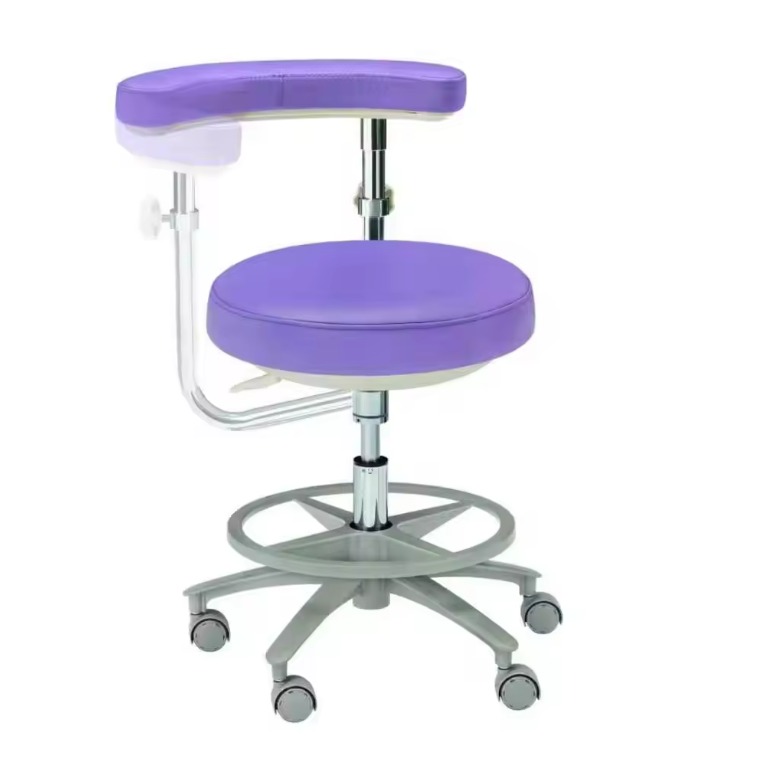 Dental Dentist Saddle Assistant Stool Doctors Stool with Armrest Back Surppot Height Adjustable Metal Stool Surgeon Chair