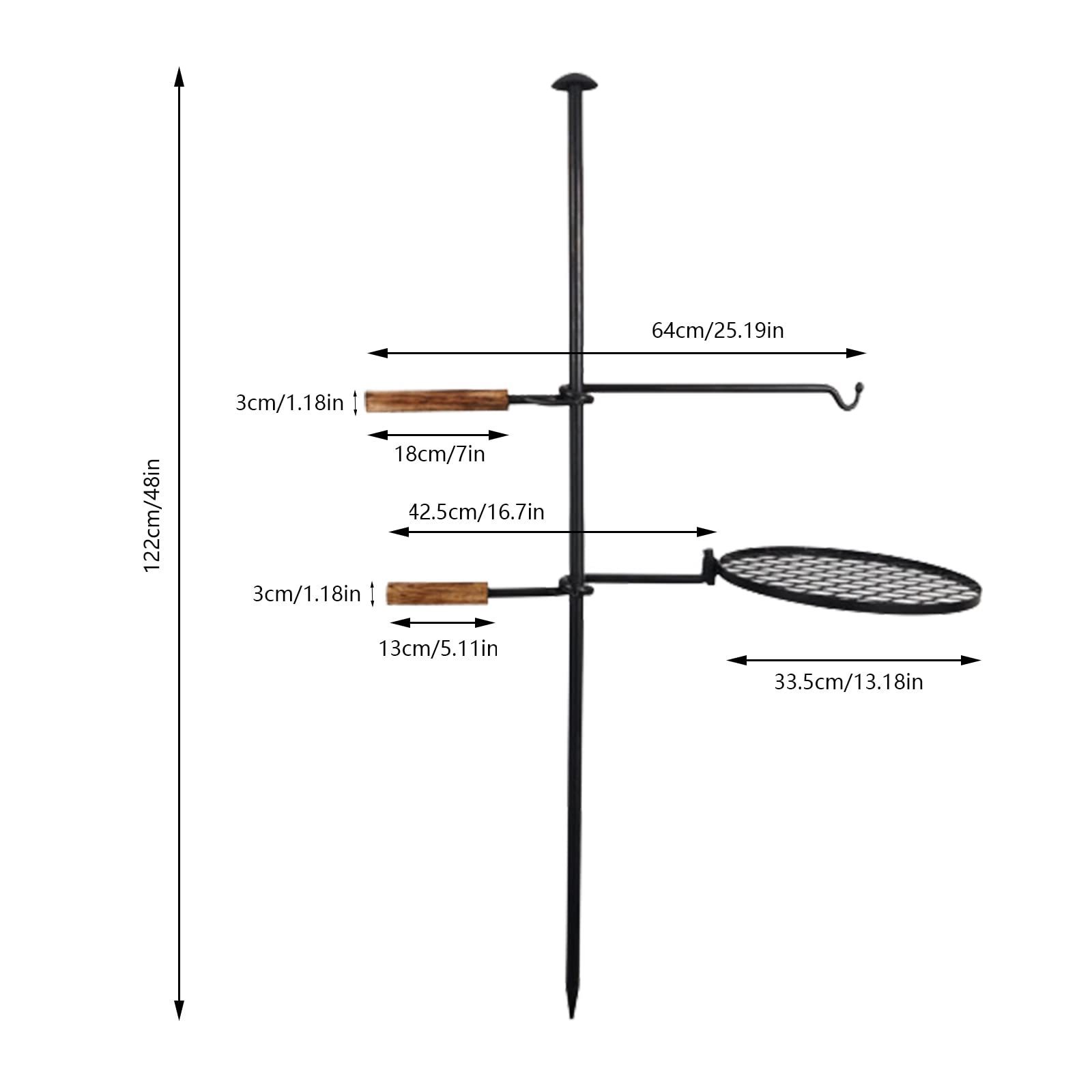 Campfire Fire Pit Open Fire Grill Adjustable Campfire Swing Grill Grate Over Fire Pit Swivel Campfire Grill For Barbecue Cooking