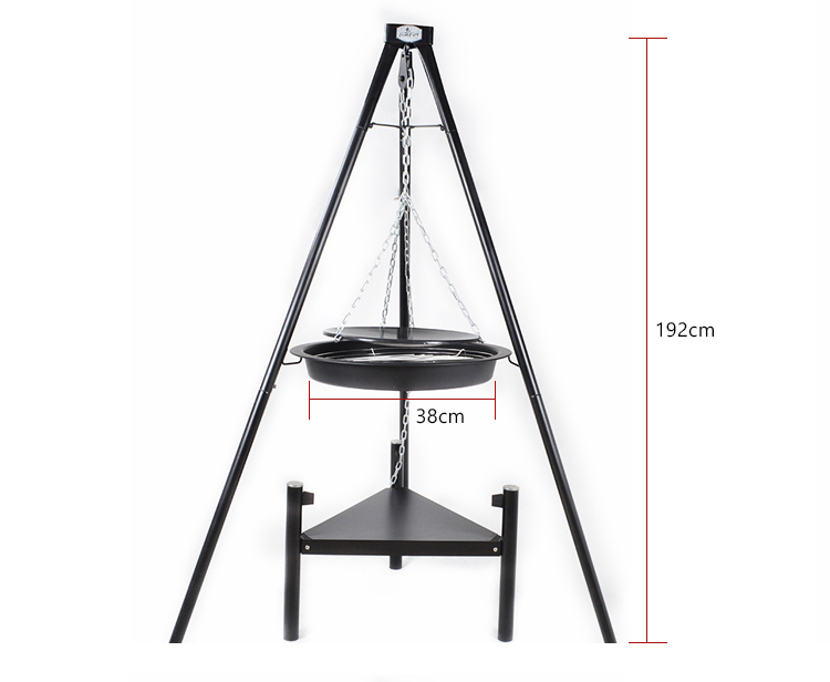 KEYO Outdoor Charcoal Bbq Grills Fire Pit Round Metal Hanging Tripod grill