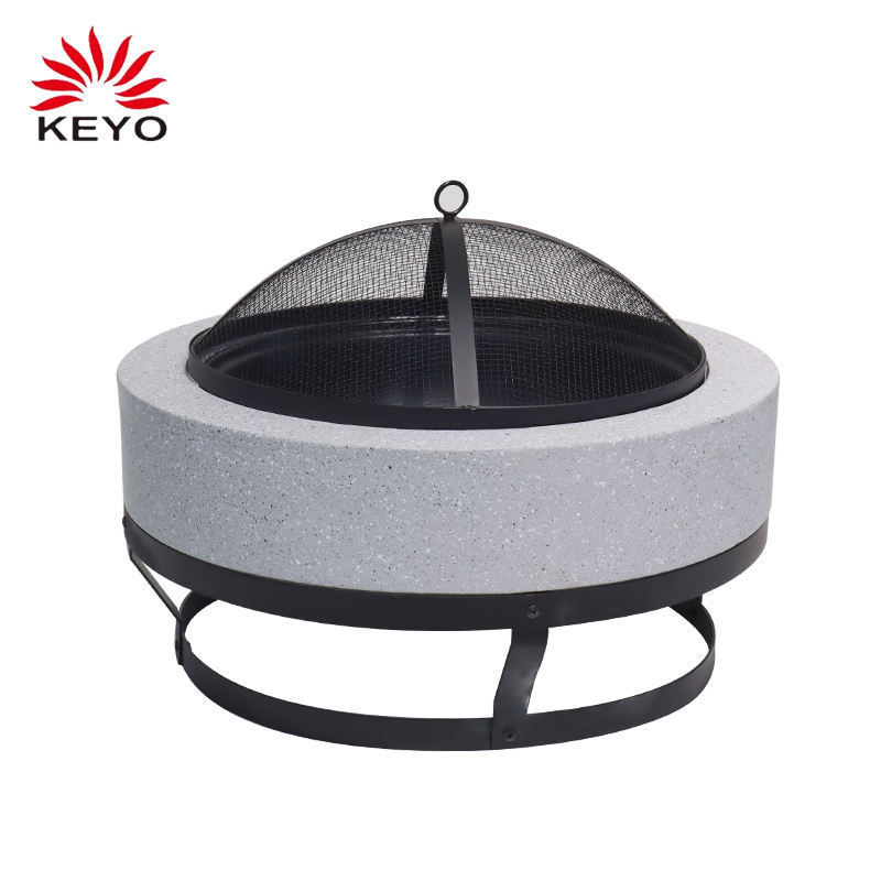 Patio BBQ Brazier 60cm Convex Iron Frame  Fire Pit Wood Burning Garden Fire Bowl  Camping Heater Outdoor Customized MGO Firepit