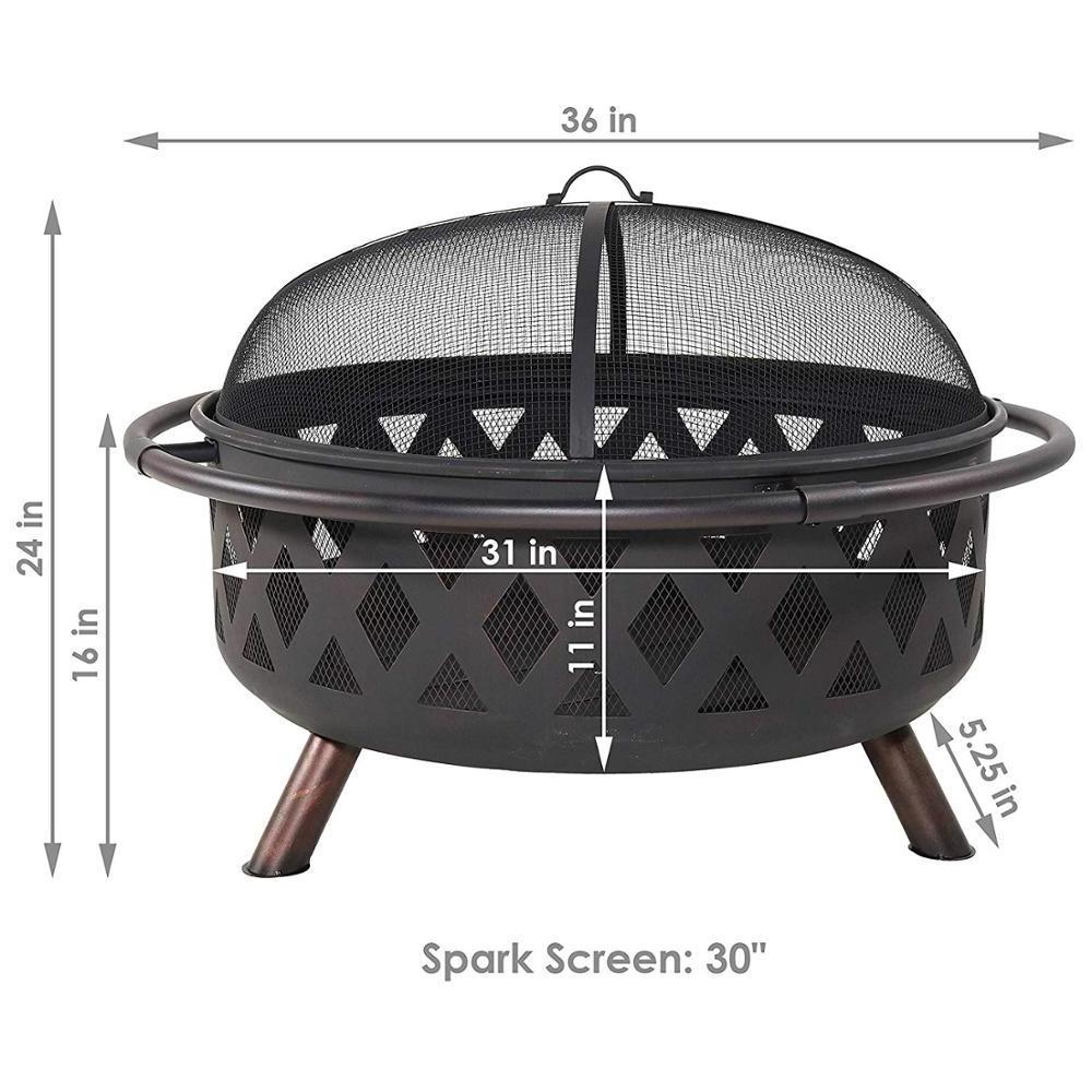 Outdoor Fire Pit - 36 Inch Large Bonfire Wood Burning Patio & Backyard Firepit