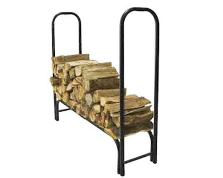 Outdoor Steel 4-foot Firewood Log Rack with Cover Log Holder Steel Durability Wood Rack Firewood Log Rack