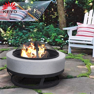 Patio BBQ Brazier 60cm Convex Iron Frame  Fire Pit Wood Burning Garden Fire Bowl  Camping Heater Outdoor Customized MGO Firepit