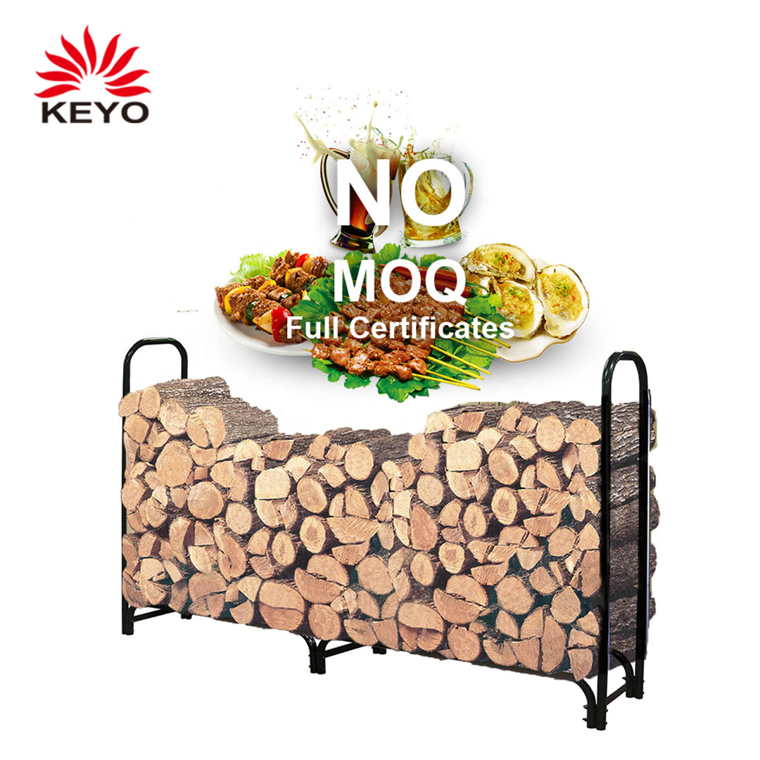 Outdoor Steel 4-foot Firewood Log Rack with Cover Log Holder Steel Durability Wood Rack Firewood Log Rack