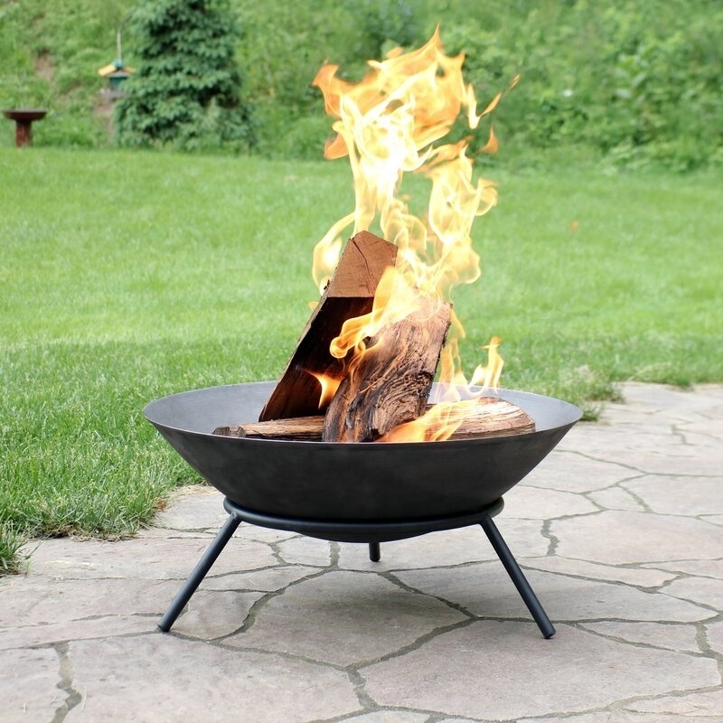 Fire Pit Outdoor 22 inch  Cast Iron Wood Burning FirePit