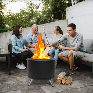 22 Inch Firepit Camping Backyard Patio Garden Wood Fired Burning Foldable Leg Portable Stove Smokeless Fire Pit