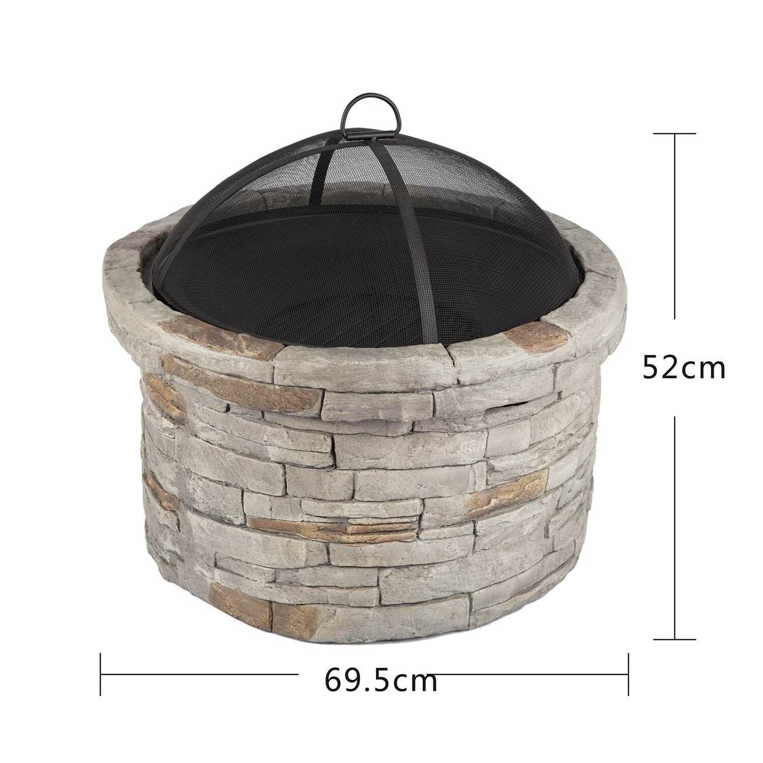 Outdoor Garden Backyard Stone Wood Burning Fire Pits With Cover