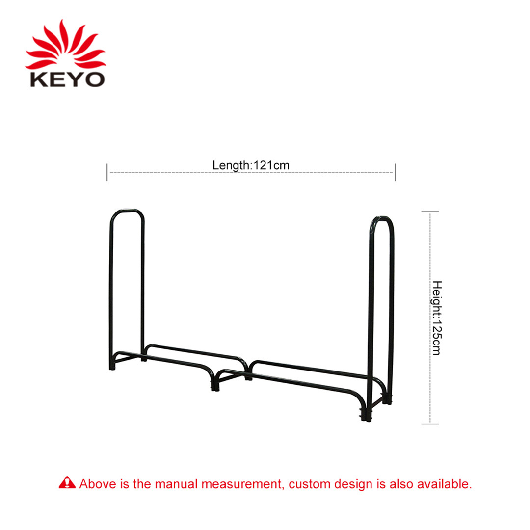 Outdoor Steel 4-foot Firewood Log Rack with Cover Log Holder Steel Durability Wood Rack Firewood Log Rack