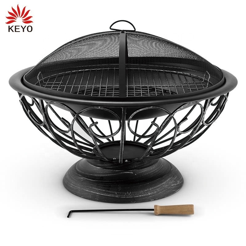 Multifunction Outdoor Fire Pit Brazier Fire Bowl Charcoal Firepit With Bbq Function