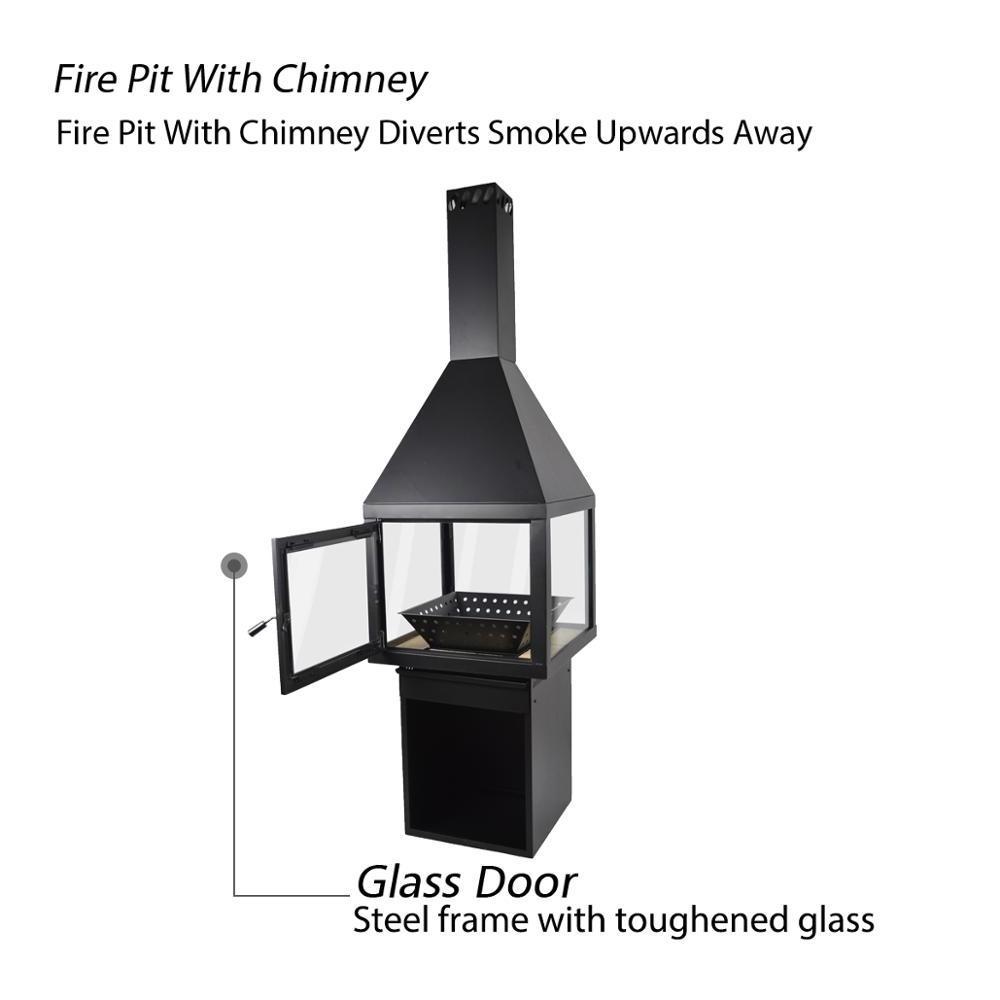 New Design Outdoor Backyard Fire Pit With Chimney Firepit