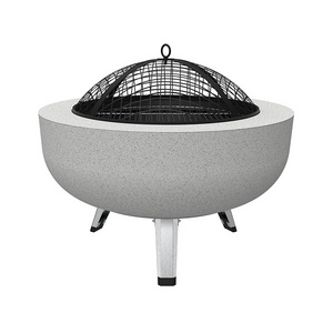 Mgo Outdoor Backyards Round Garden Fire Pit Patio Firewood Brazier Fire Bowl Wood Burning Firepits With Bbq Function