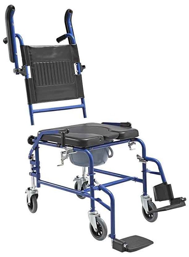 Multifunctional detached mag wheel Transport Lightweight with Commode Wheel Chair Folding manual steel Commode Wheelchair