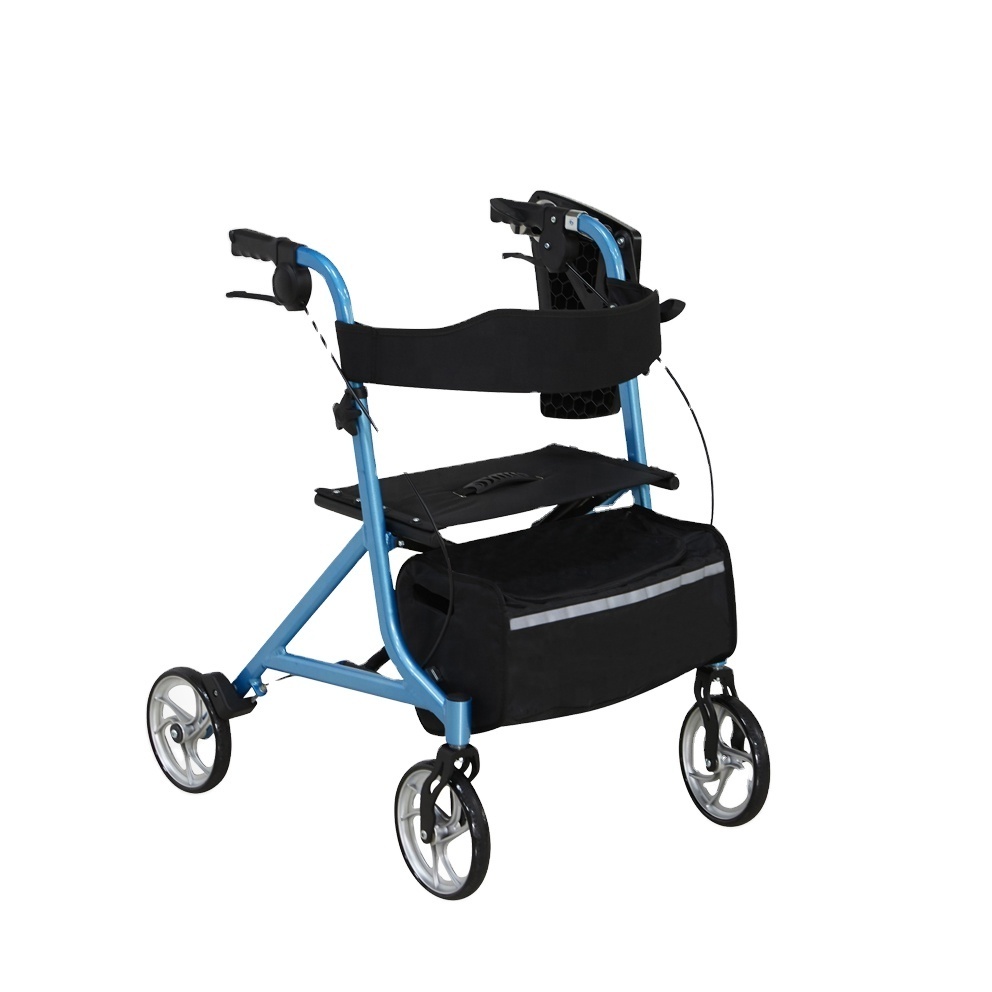 Made In China aluminium Rollator Shopping Cart Steel Folding Walker With Seat walker chair for adults Walker Rollator