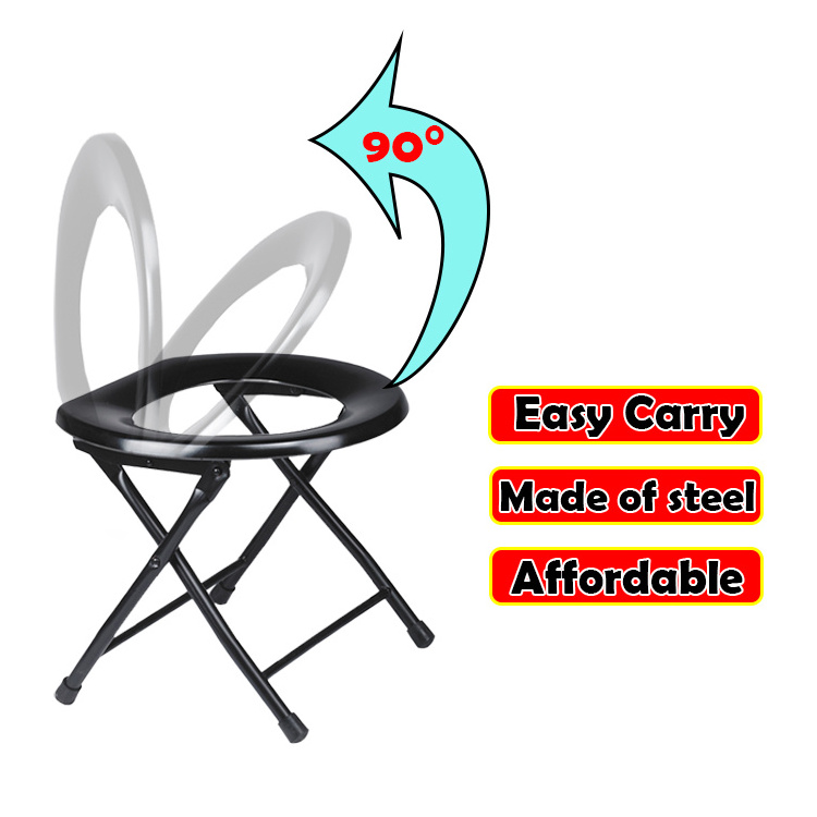 transfer elderly toilet foldable extra wide commode adjustable seat toilet shower chair black