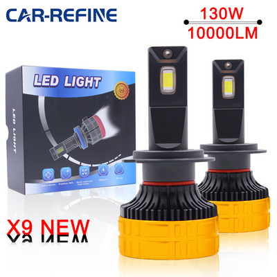 X9 H4 Car Bulbs Led Headlight 130W 20000LM H1 H4 H7 H8 H11 9005 9006 9012 HB3 HB4 Led Headlights Decoder H7 Led fog Lamps