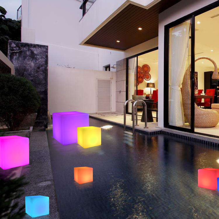 rechargeable waterproof outdoor led furniture glowing chair ice cube light led led light up cube table Led cube light