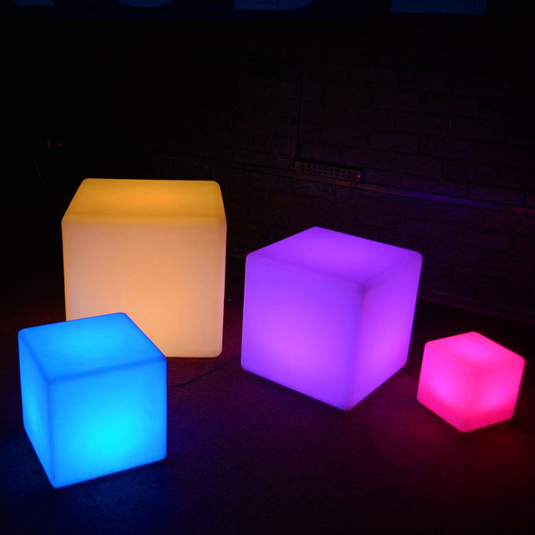 rechargeable waterproof outdoor led furniture glowing chair ice cube light led led light up cube table Led cube light