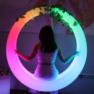 Magical LED Stand Lamp Led chair LED Swing Glowing Round Colorful Hanging 16 RGB Color Changing Remote Control Outdoor Swing