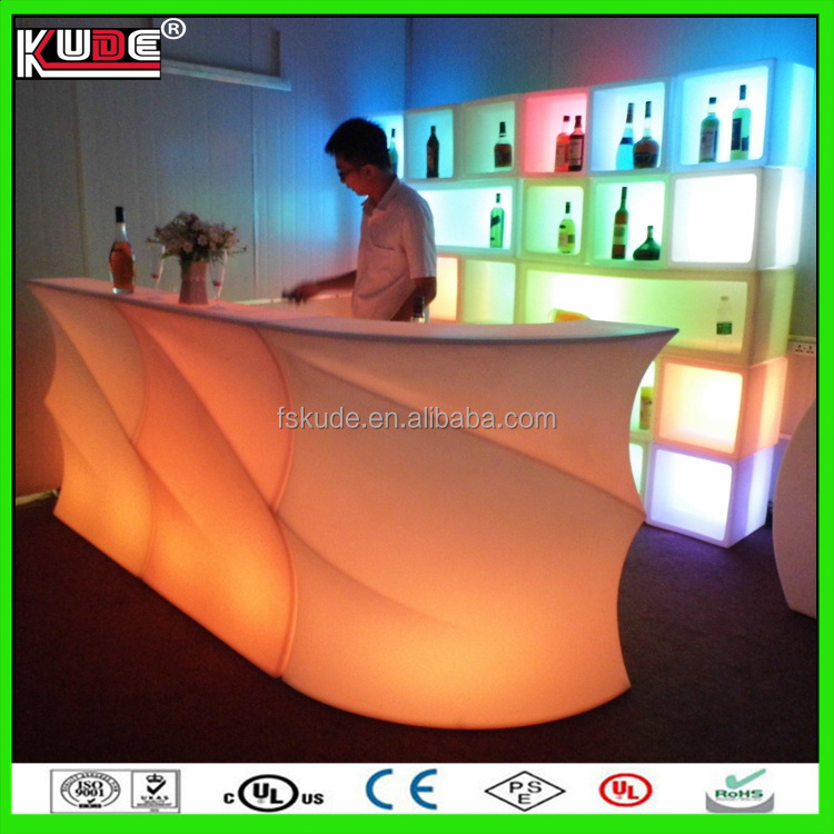 Rechargeable led light bar led plastic portable bar counter furniture Outside-Friendly  Light Up Furniture Led Bar