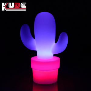 LED Cactus Lamp RGB 16 Colors Changeable Cute Home Deco LED Bedside Night Light