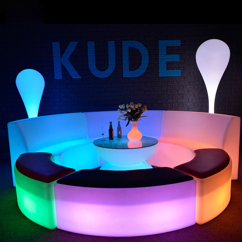 china new design LED Lounge Furniture glowing led sofa and tables led furniture sofa chair