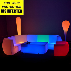 Hot Sale Color Control LED Furniture Plastic Sectional LED Couch Sofa for Bar