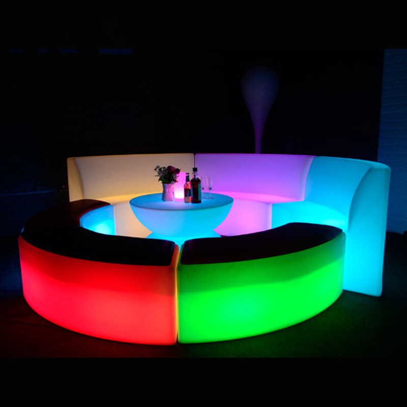 china new design LED Lounge Furniture glowing led sofa and tables led furniture sofa chair