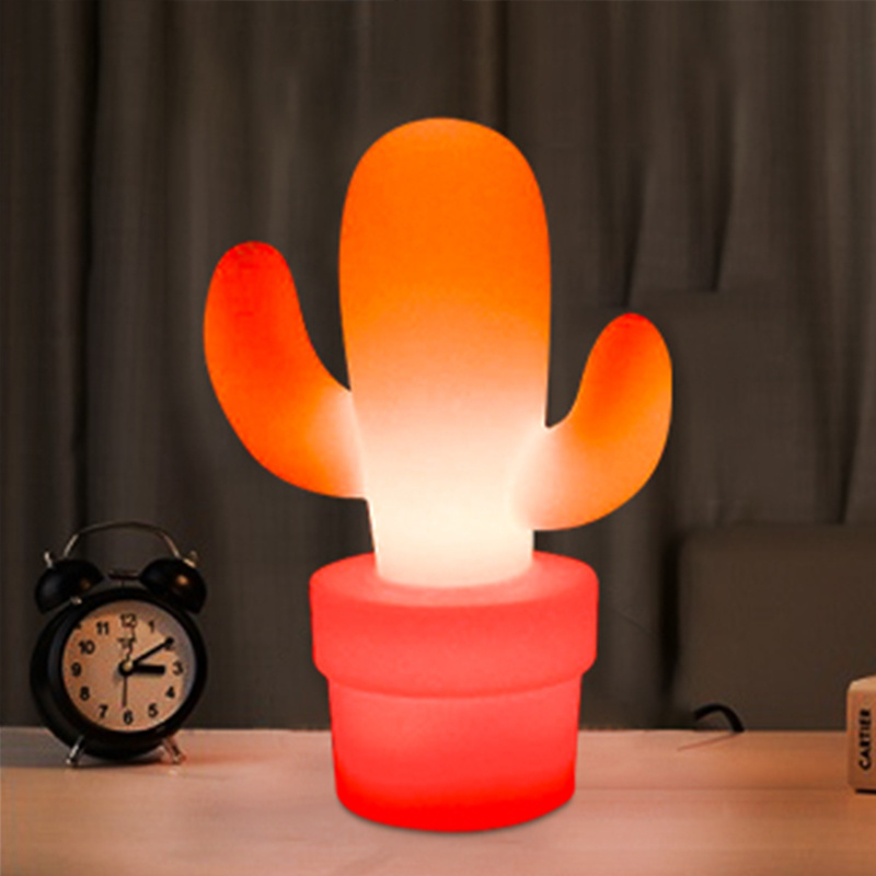 LED Cactus Lamp RGB 16 Colors Changeable Cute Home Deco LED Bedside Night Light