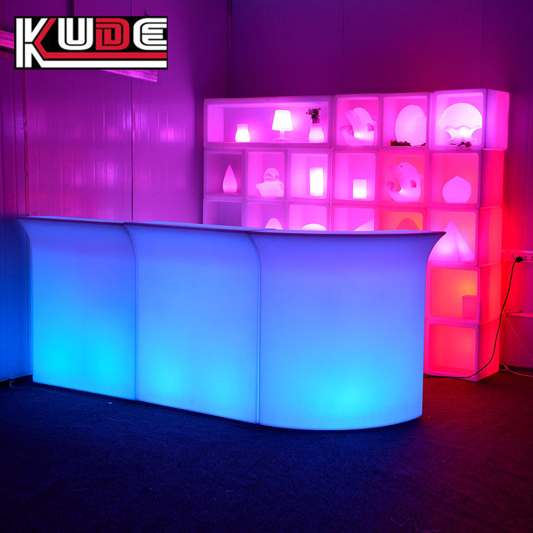 Portable LED Bar Counter Glowing Dininng Night Club Reception Waterproof LED Bar Table